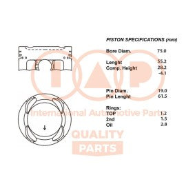100-16052 Pistone motore per SUZUKI Vitara I SUV (ET, TA, TD)